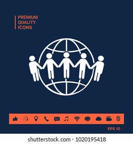 Earth Icon. Communication Around The World Concept. Global Community