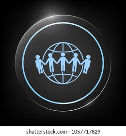 Earth icon. Communication around the world concept. Global community