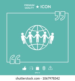 Earth icon. Communication around the world concept. Global community