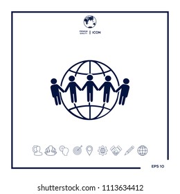 Earth icon. Communication around the world concept. Global community