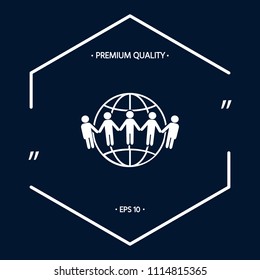 Earth icon. Communication around the world concept. Global community
