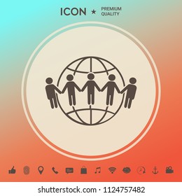 Earth icon. Communication around the world concept. Global community