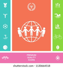 Earth icon. Communication around the world concept. Global community