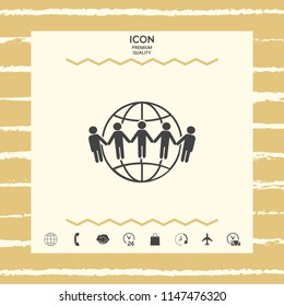 Earth icon. Communication around the world concept. Global community