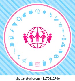 Earth icon. Communication around the world concept. Global community