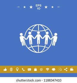 Earth icon. Communication around the world concept. Global community