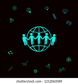 Earth icon. Communication around the world concept. Global community