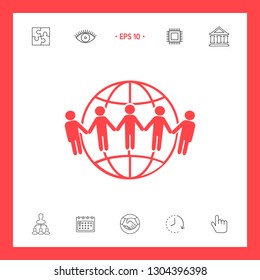 Earth icon. Communication around the world concept. Global community