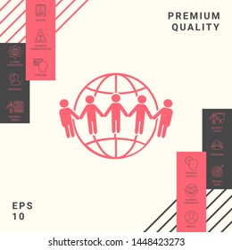 Earth icon. Communication around the world concept. Global community