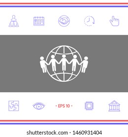 Earth icon. Communication around the world concept. Global community
