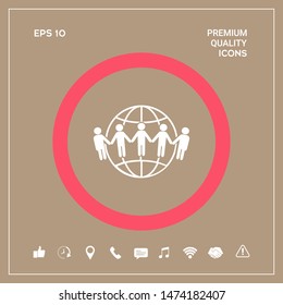 Earth icon. Communication around the world concept. Global community