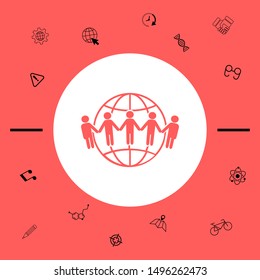 Earth icon. Communication around the world concept. Global community