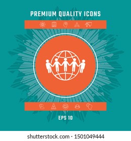 Earth icon. Communication around the world concept. Global community