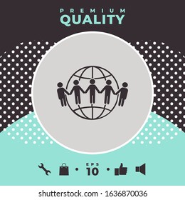 Earth icon. Communication around the world concept. Global community