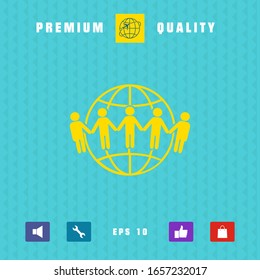 Earth icon. Communication around the world concept. Global community