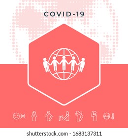 Earth icon. Communication around the world concept. Global community