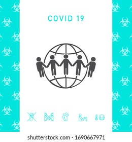 Earth icon. Communication around the world concept. Global community