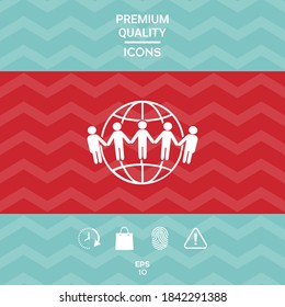 Earth icon. Communication around the world concept. Global community