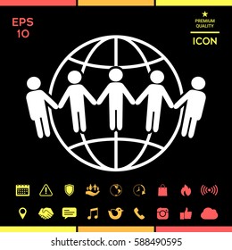 Earth icon. Communication around the world concept. Global community