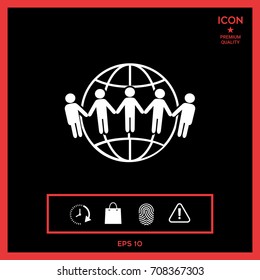 Earth icon. Communication around the world concept. Global community