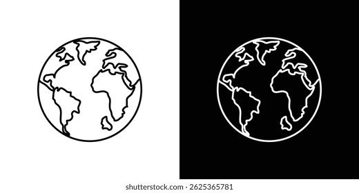 Earth icon concept stroke on white background