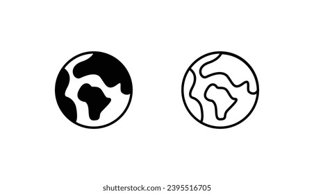 Earth icon design with white background stock illustration
