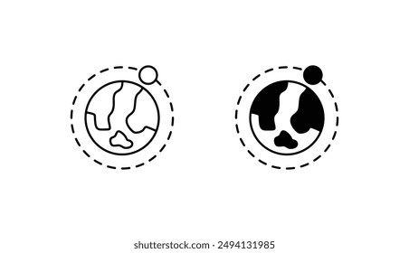 Earth icon design with white background stock illustration