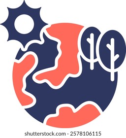 Earth Icon Element For Design