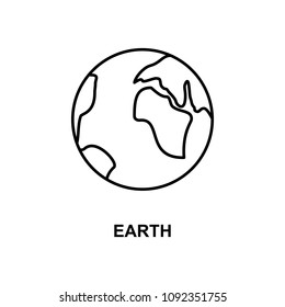 earth icon. Element of simple web icon with name for mobile concept and web apps. Thin line earth icon can be used for web and mobile on white background