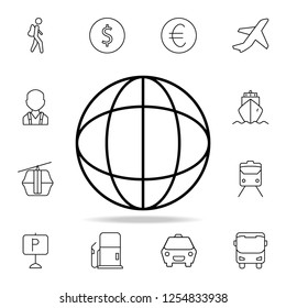 Earth icon. Element of simple icon for websites, web design, mobile app, info graphics. Thin line icon for website design and development, app development on white background