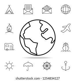 Earth icon. Element of simple icon for websites, web design, mobile app, info graphics. Thin line icon for website design and development, app development on white background