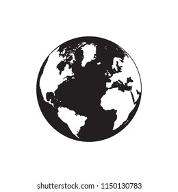 Earth icon in fashionable flat style, isolated on white background. Symbol of the world globe for your website design, logo, interface. Vector illustration