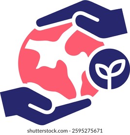 Earth Icon Fill Vector Illustration