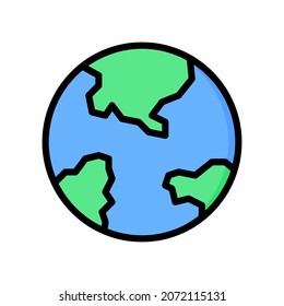 Earth Icon, Filled Line style icon vector illustration, Suitable for website, mobile app, print, presentation, infographic and any other project.