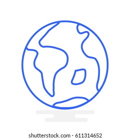 Earth icon Flat. 