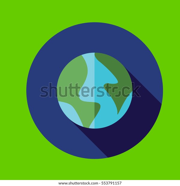 Earth Icon Flat Design Stock Vector (Royalty Free) 553791157