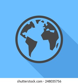 Icono de la Tierra. Icono de vector de diseño plano