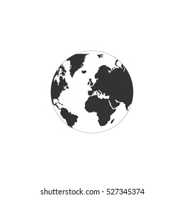 Earth icon flat. Illustration isolated vector sign symbol