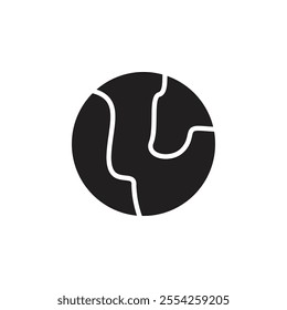 Earth icon Flat line illustration