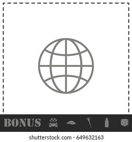 Earth icon flat. Simple vector symbol and bonus icon
