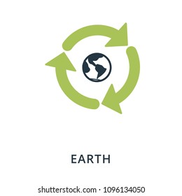 Earth icon. Flat style icon design. UI. Illustration of earth icon. Pictogram isolated on white. Ready to use in web design, apps, software, print