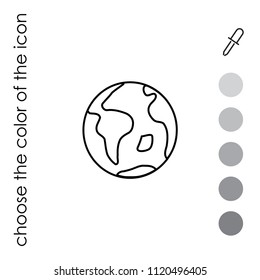  Earth icon Flat. vector