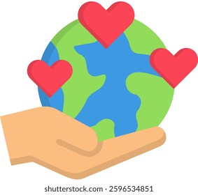 Earth Icon Flat Vector Illustration