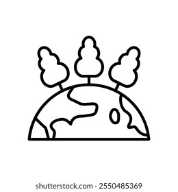 Erdsymbol mit Waldbäumen
