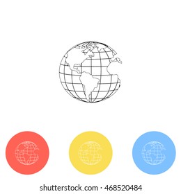 Earth icon. Globe icon