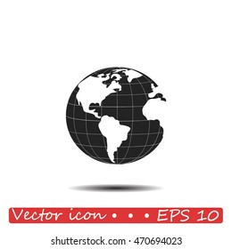 Earth icon. Globe icon