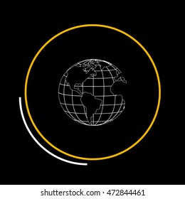 Earth icon. Globe icon