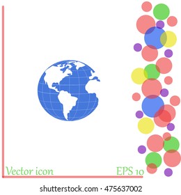 Earth icon. Globe icon