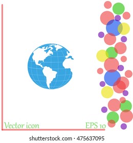 Earth icon. Globe icon
