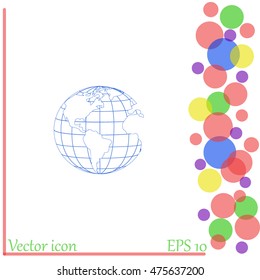 Earth icon. Globe icon